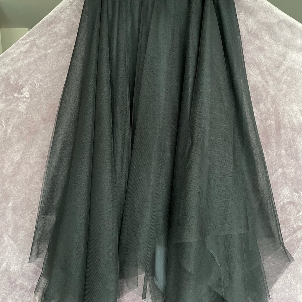Black layered mesh skirt